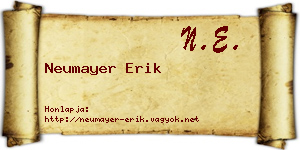 Neumayer Erik névjegykártya